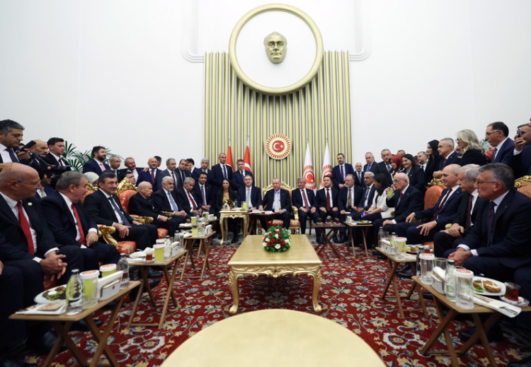 Erdoğan TBMM Tören Salonu'nda resepsiyona katıldı