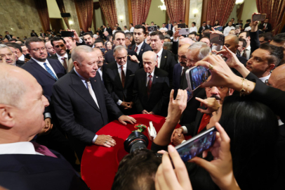 Erdoğan TBMM Tören Salonu'nda resepsiyona katıldı