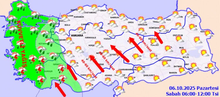 Güçlü Rüzgar İç Kesimlerde