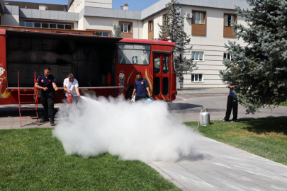 Kayseri Talas’ta Yangın Eğitimi ve Tatbikatı