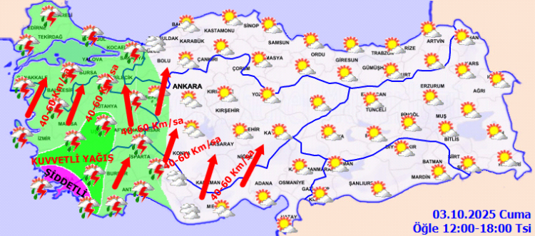 Kuvvetli Yağış ve Fırtına Uyarısı
