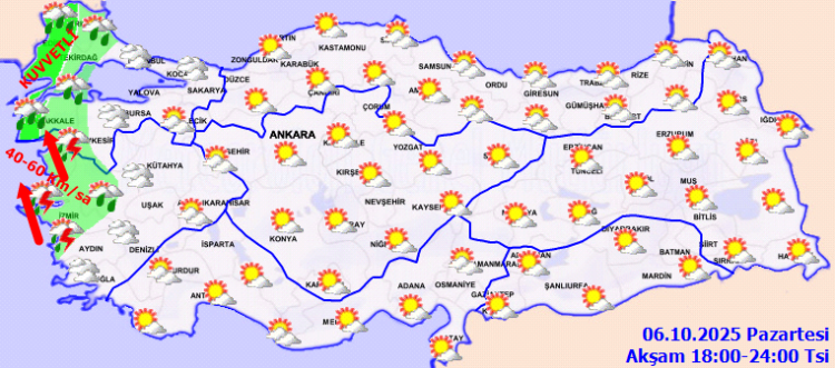 Marmara ve Kuzey Ege'de Kuvvetli Yağış Geliyor
