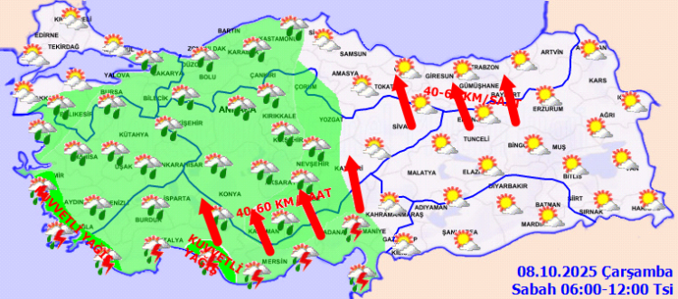 Hava Durumu Tahmini (8 Ekim)