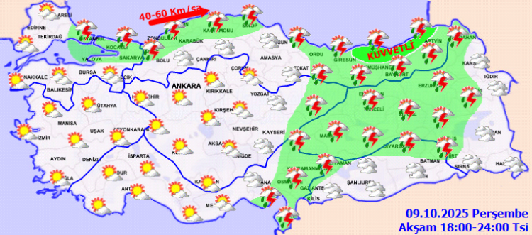 Meteoroloji'den Kuvvetli Yağış ve Rüzgar Uyarısı