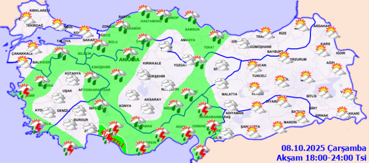 Hava Durumu Tahmini (8 Ekim)