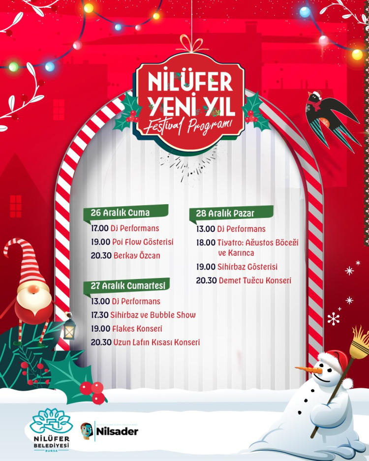 Bursa Nilüfer'de 13 Günlük Festival Başlıyor: 19 Aralık