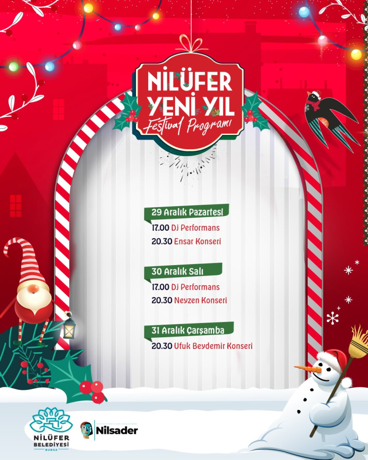 Bursa Nilüfer'de 13 Günlük Festival Başlıyor: 19 Aralık
