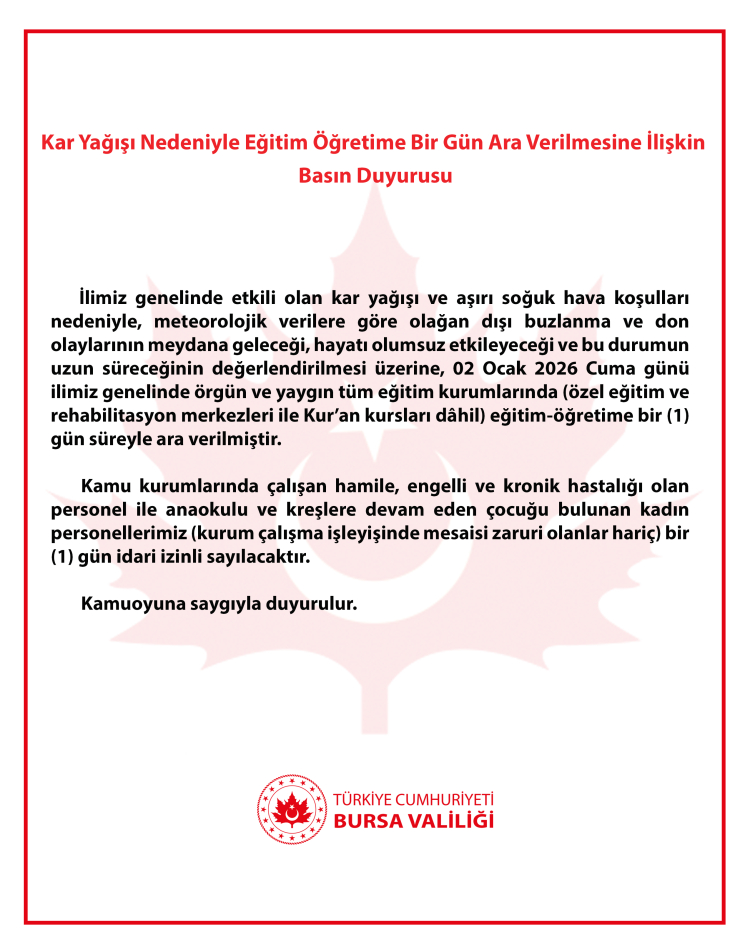 Bursa Valiliğinden Beklenen Açıklama Geldi