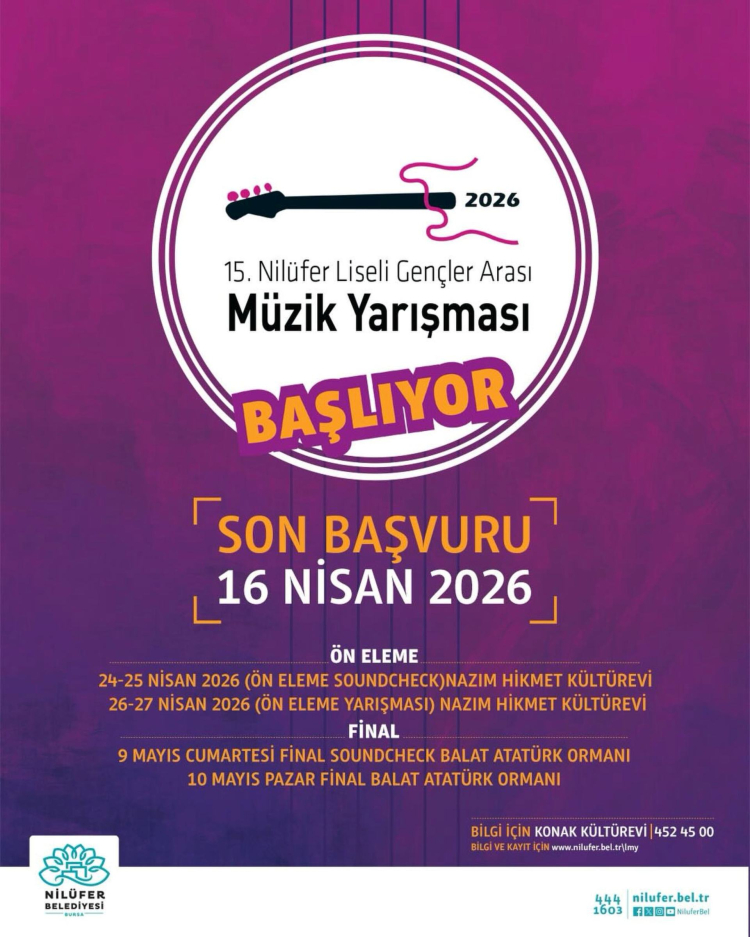 Nilüfer Belediyesi’nin Gençler İçin Müzik Yarışması