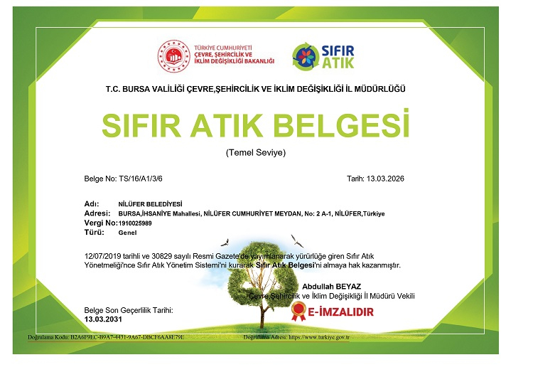 Nilüfer Belediyesi Sıfır Atık Belgesi ve Atık Yönetimi