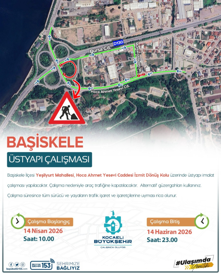 İzmit Sahil Bağlantı Kolu Trafiğe Kapalı