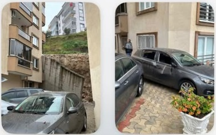 Mudanya Halitpaşa'da İstinat Duvarı Çöktü; 2 Daire Tahliye Edildi